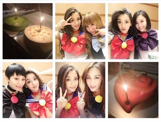 angelababy生日玩制服诱惑变公主 好友倪妮送祝福