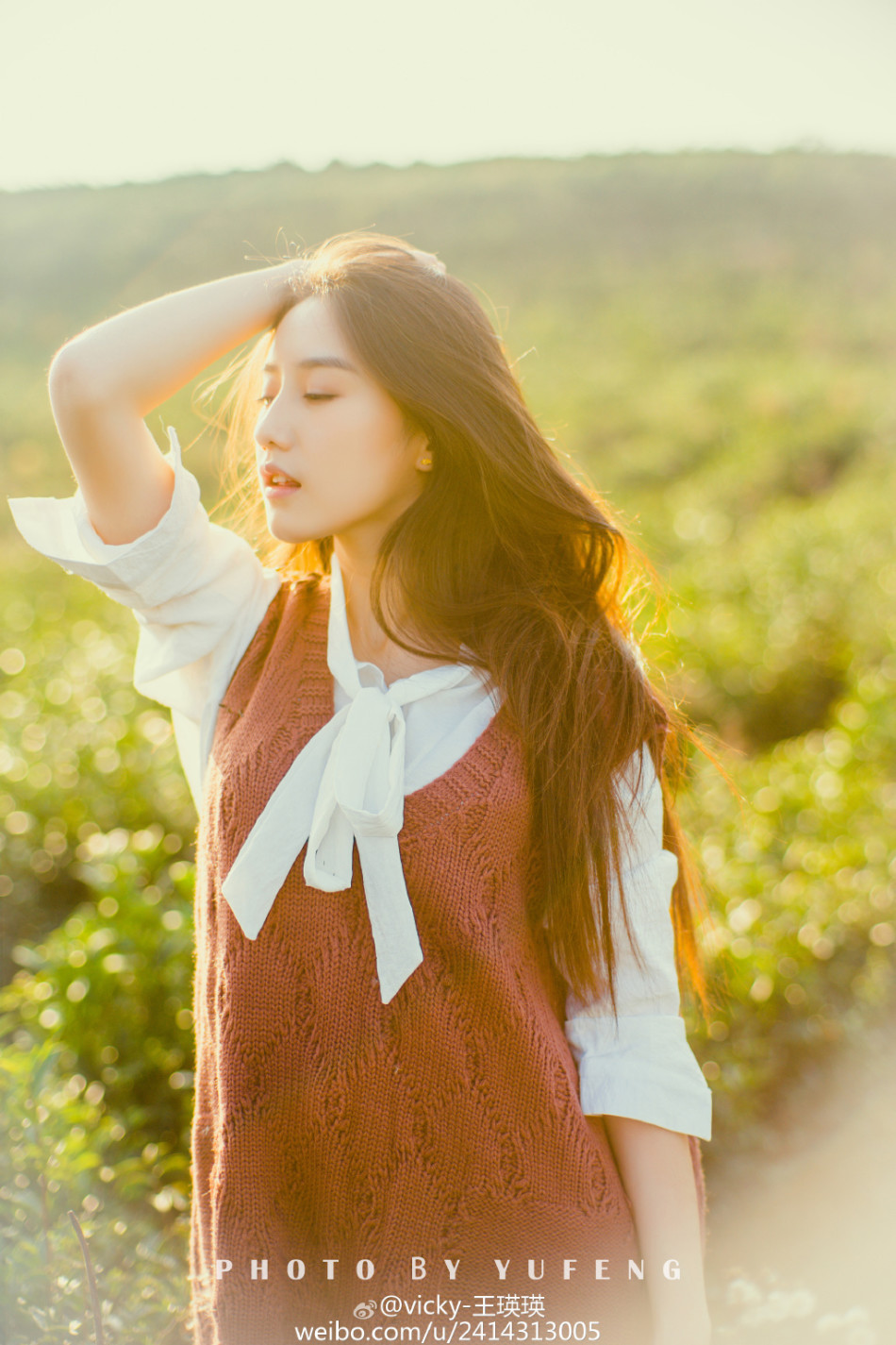 中传校花唯美照 大自然中清新气质尽显