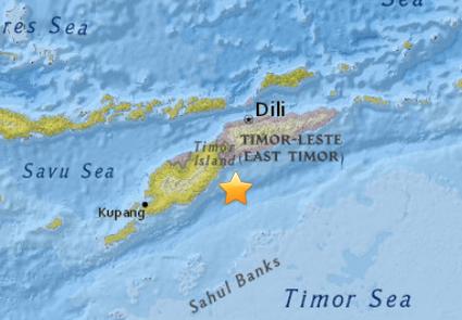印尼帝汶島近海再發5.5級地震 震源深28.8公里