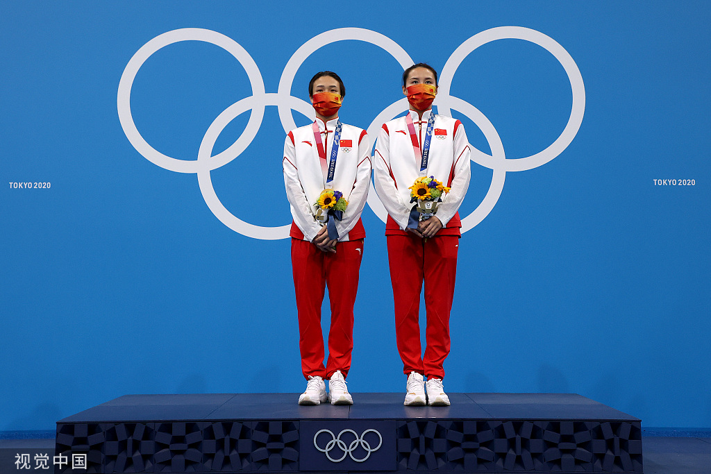 第四金！施廷懋/王涵夺得东京奥运会女子双人3米板冠军_fororder_VCG31N1330492619