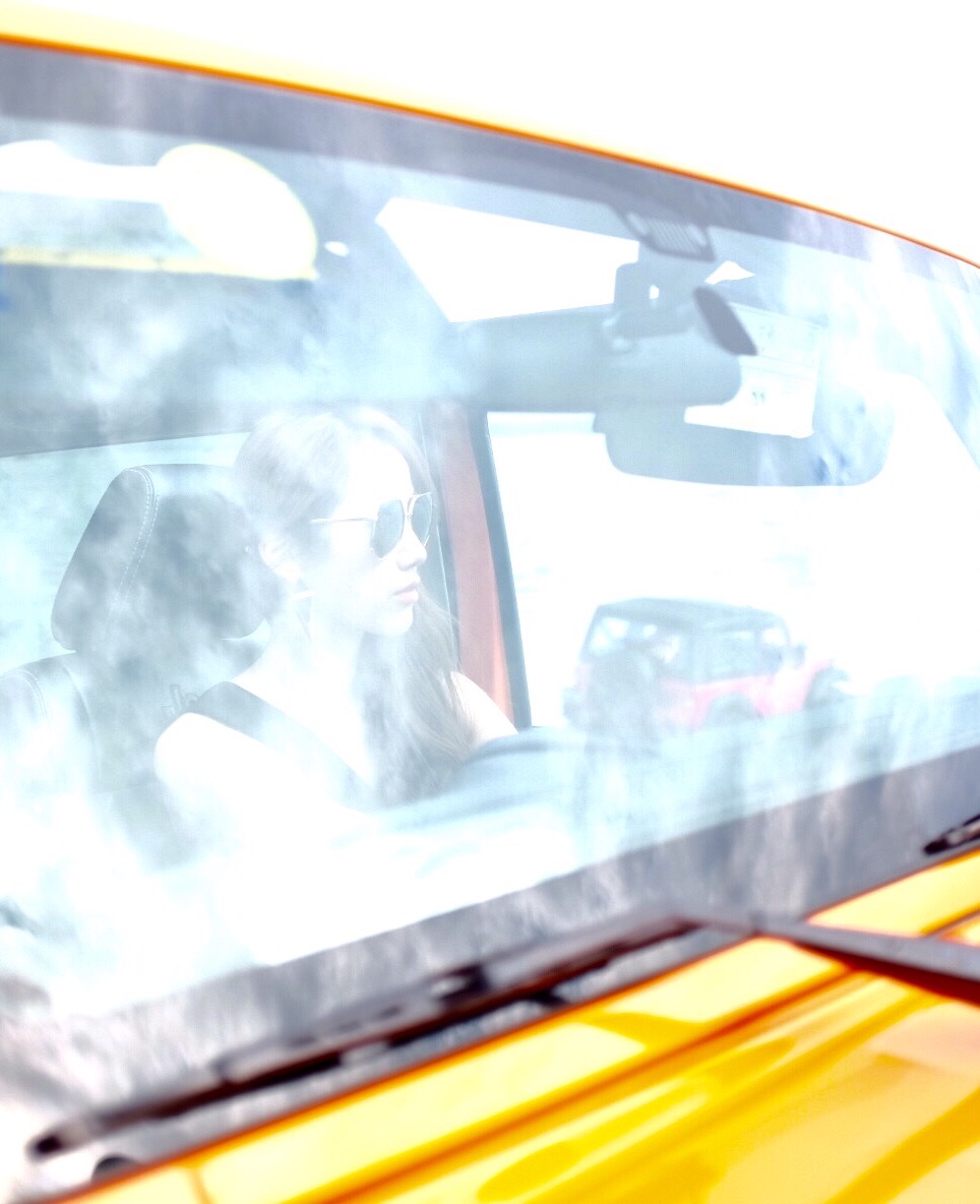 陈露驾越野车海边拍写真 集野性优雅于一身