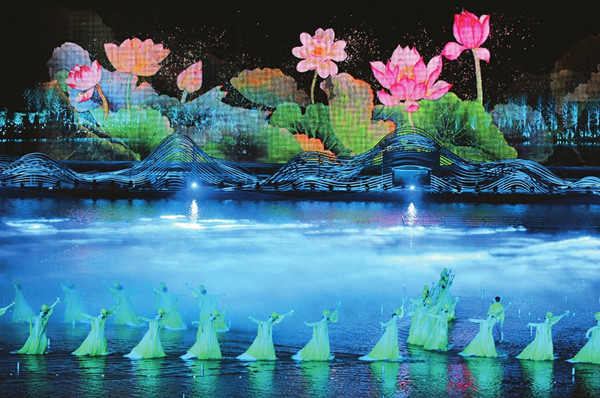 原创【CRI看山西-列表】【文化三晋-列表】【三晋大地-太原】大型水上实景演艺《如梦晋阳》举行专场演出