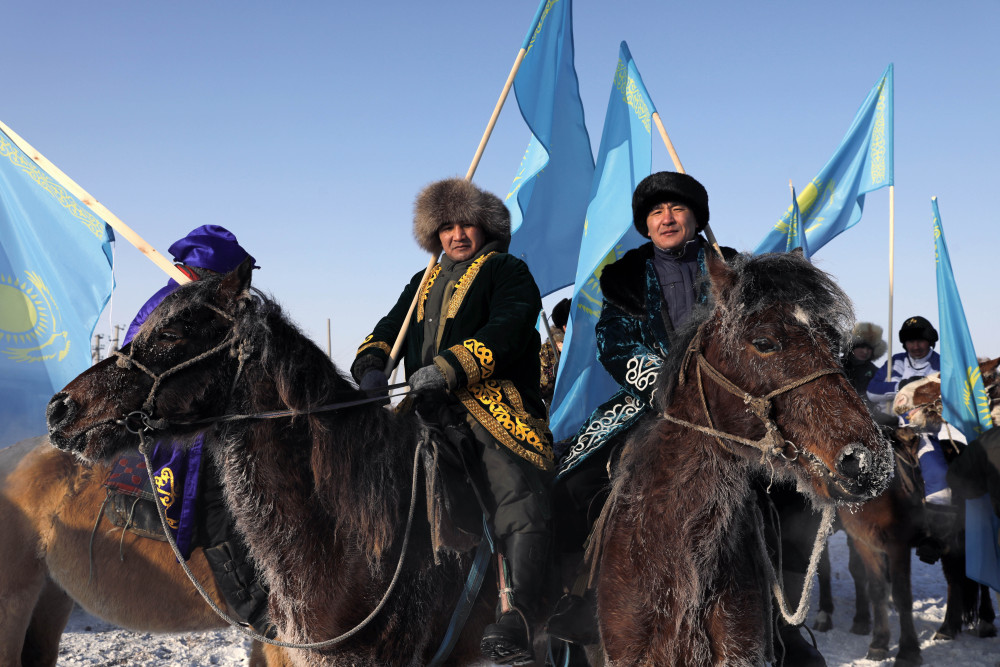 In Pics: Kazakh riders take part in challenge of "My Flag, My Homeland"