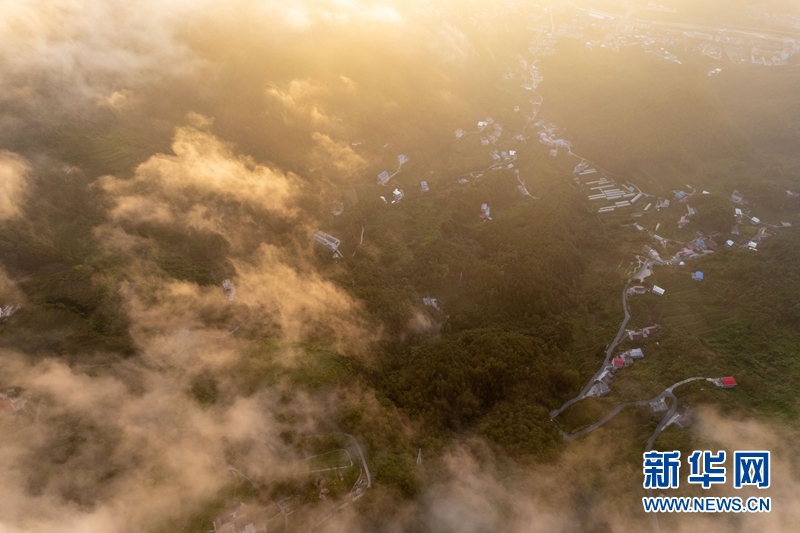 雲海瞰荊山 水墨山城入畫來