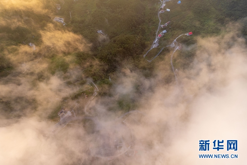 雲海瞰荊山 水墨山城入畫來