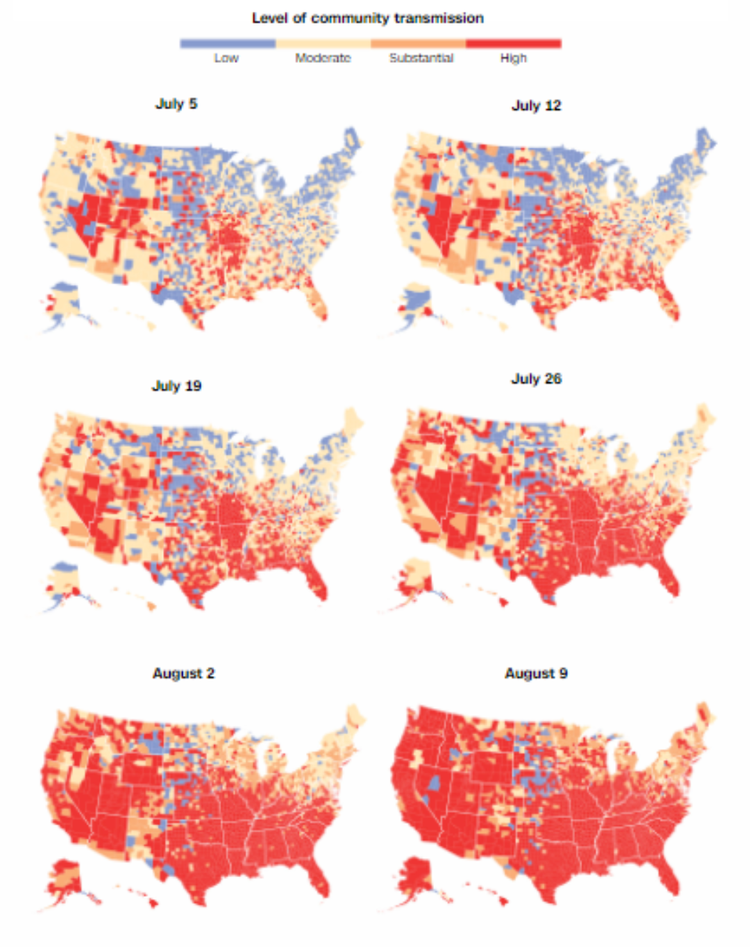 美国，几乎全红了！