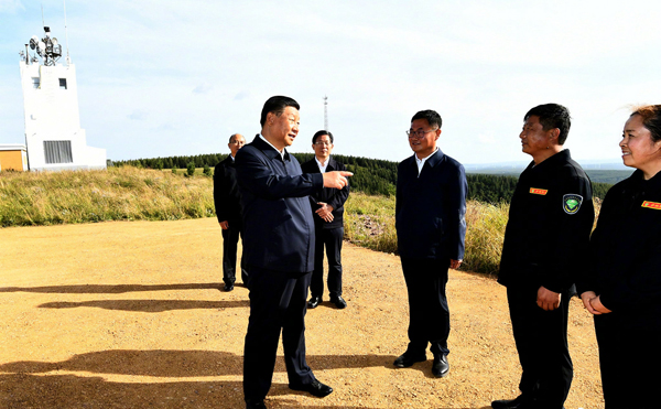 ​​​​​​​Pangulong Tsino, naglakbay-suri sa forest farm sa probinsyang Hebei_fororder_20210824XiHubei4600