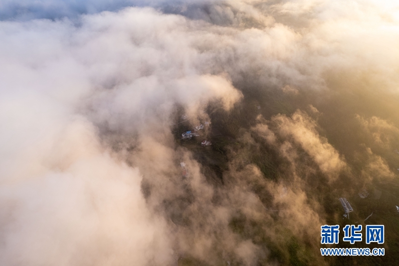 雲海瞰荊山 水墨山城入畫來