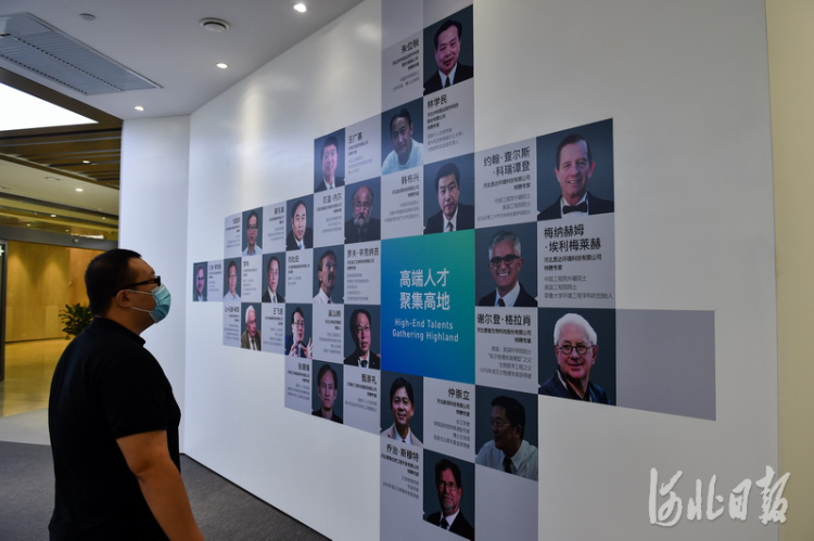 中国石家庄人力资源服务产业园展厅内展示的专家墙.