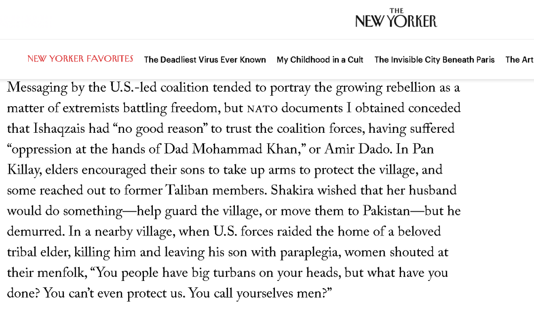 这篇关于阿富汗和塔利班的文章，太绝了！