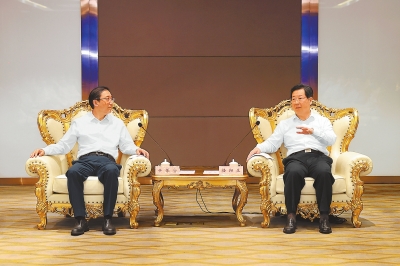 河南省委書記樓陽生與國家電網公司董事長辛保安會談
