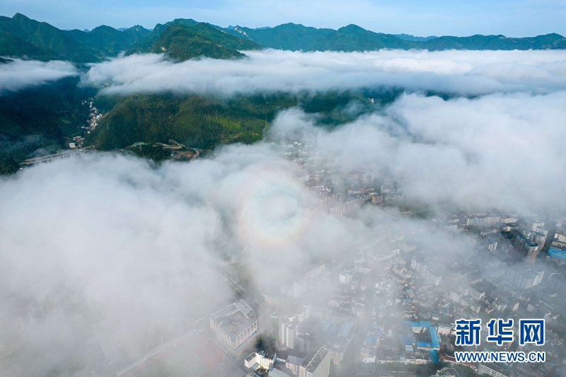 襄陽保康：晨霧縹緲染初秋 白雲深處是家鄉