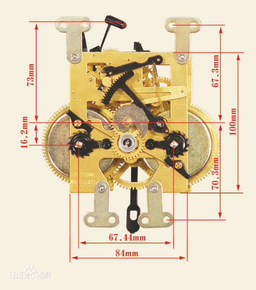 普通挂钟的齿轮安装图图片