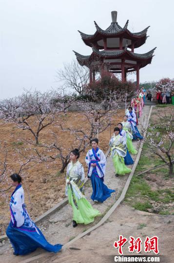 浙江奉化萬畝桃花盛妝開 漢服少女尋香覓春蹤