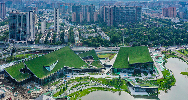 成都天府艺术公园·文博坊片区建设项目即将全面竣工_fororder_建设中的天府艺术公园艺术馆和图书馆-中国五冶集团有限公司