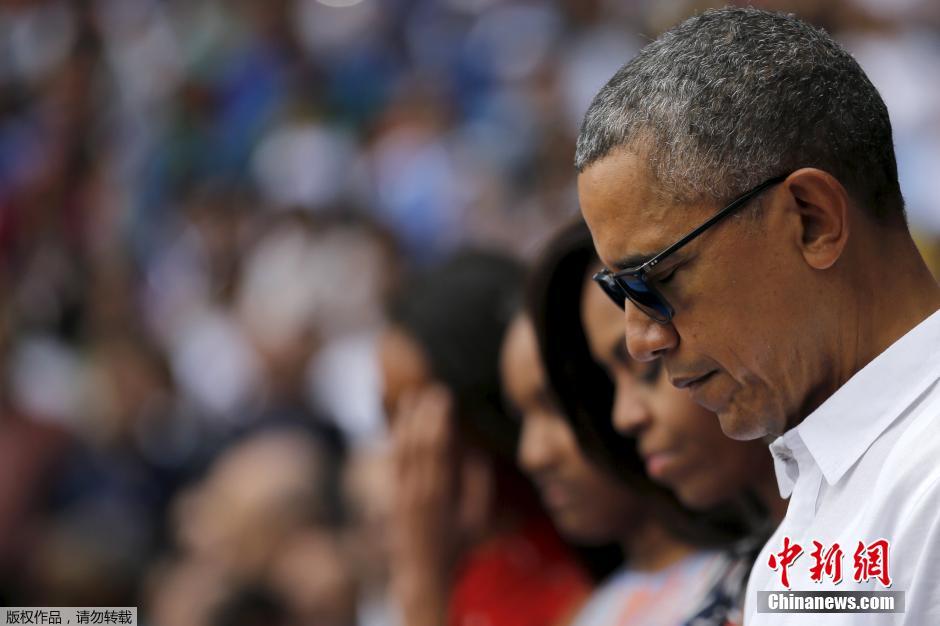 奥巴马一家古巴观看棒球 赛前为比利时遇难者默哀
