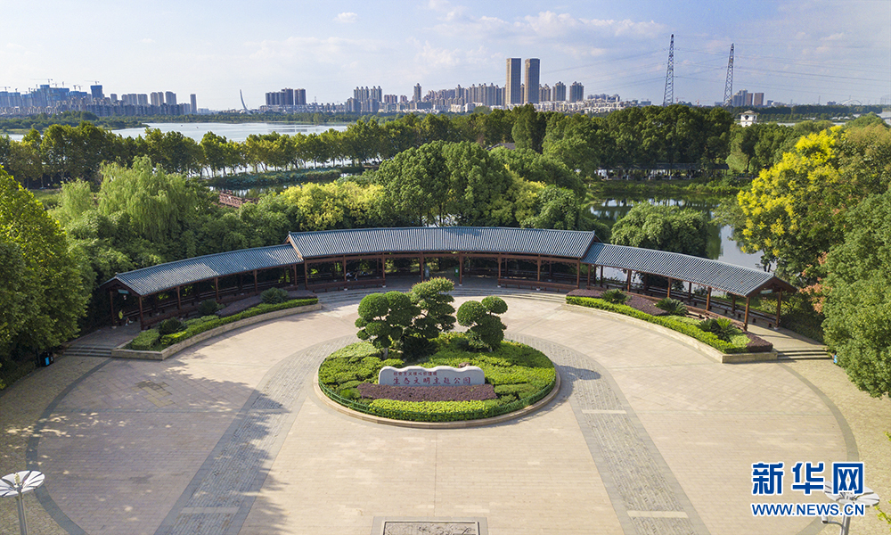 航拍武漢金銀湖國家城市濕地公園