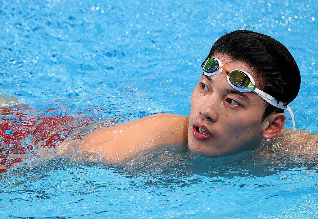 全运会游泳男子400米个人混合泳汪顺夺冠
