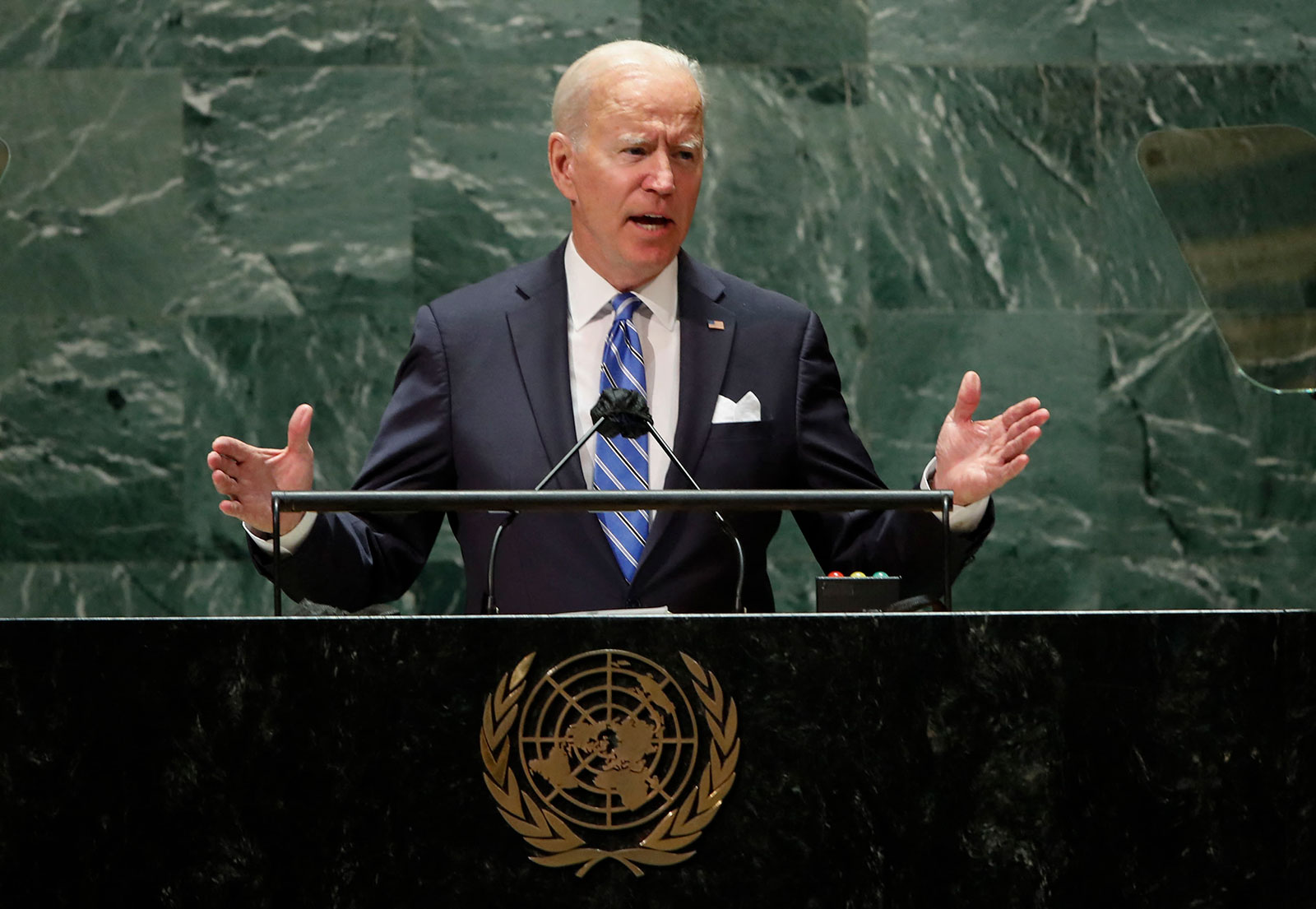 美国总统拜登在联合国大会一般性辩论中发表演讲.