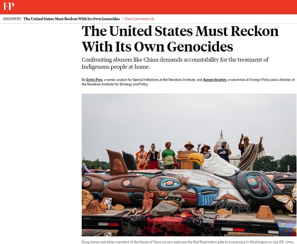 Mediang Amerikano: Dapat tumpak na pakitunguhan ng Amerika ang sariling nagawang genocide_fororder_20211020humanity600