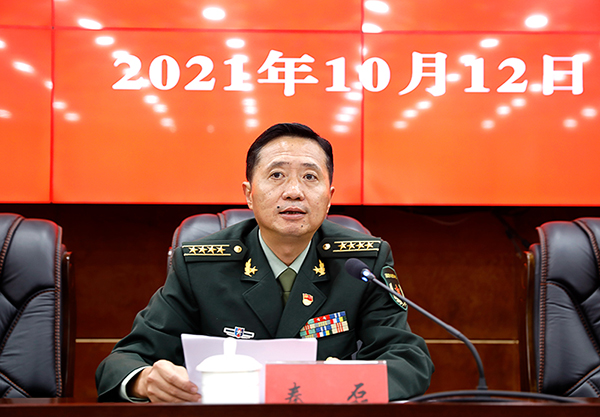 自贡市委常委,自贡军分区司令员秦磊宣布中央军委国防动员部命令和军