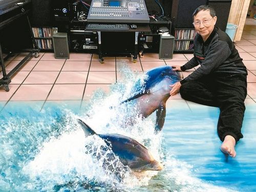台灣76歲畫家繪奇妙3D畫 海豚遊進客廳嬉戲