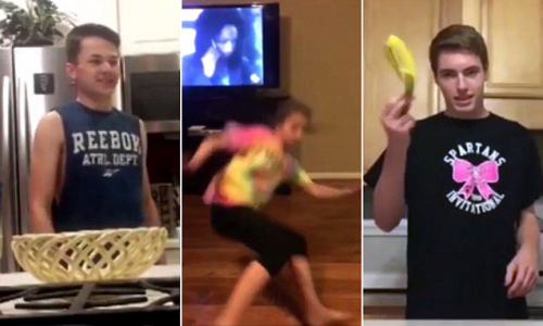 踩香蕉皮會不會滑倒?網絡新挑戰無奇不有(組圖)