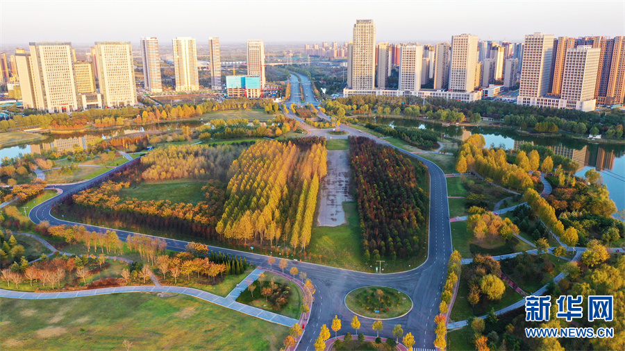 河南許昌：初冬芙蓉湖畔景色美