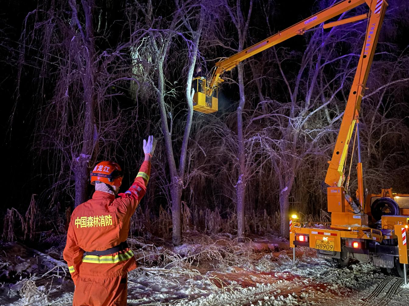 抗击雨雪冰冻 哈尔滨市森林消防支队守护冰城安危_fororder_图片4