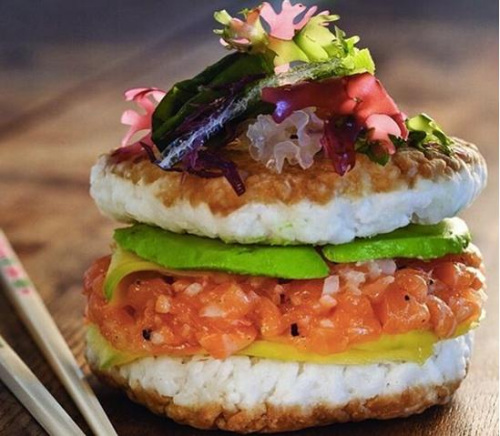 跨界美食“寿司汉堡”来了：东西合璧 颜值担当(图)