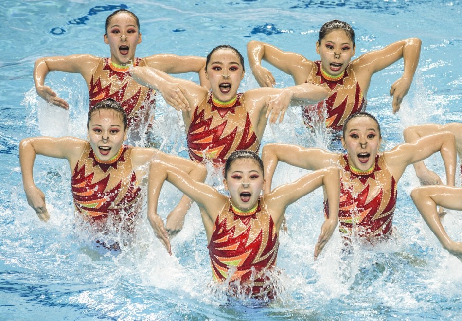 2016年全国花样游泳冠军赛暨中国花样游泳公开赛在武汉体育中心奎赛