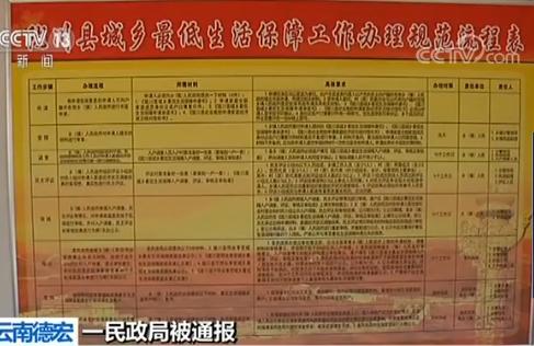 云南德宏一民政局被通报 70%干部职工亲属违规吃低保