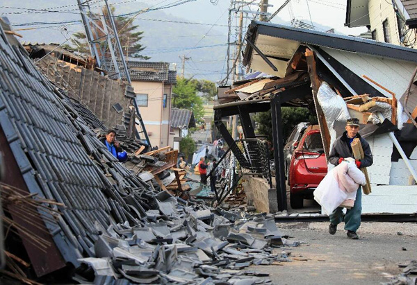 日本熊本县65级地震后余震百余次或将持续一周