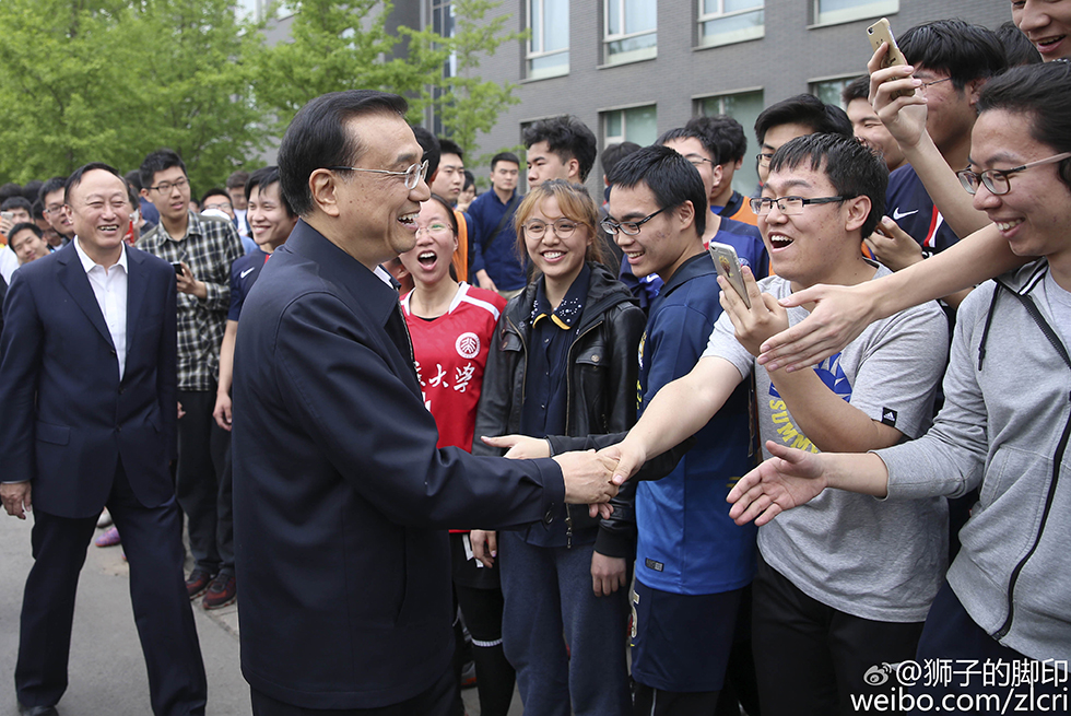 李克强总理考察北京大学