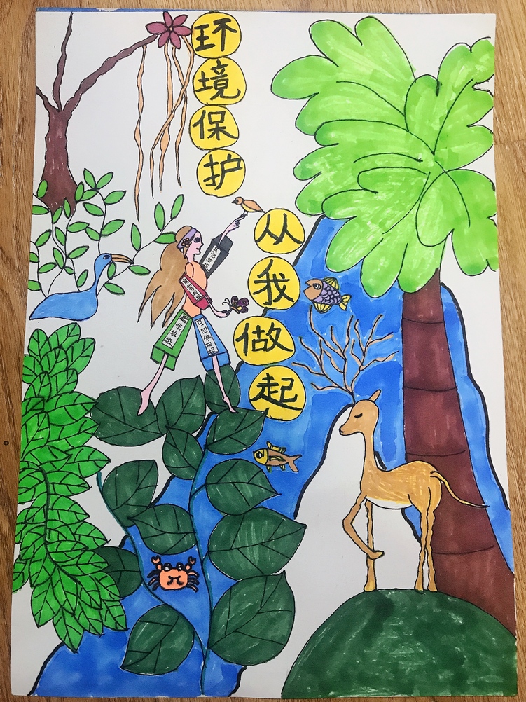 沈阳小学生手绘绿色“环保梦”