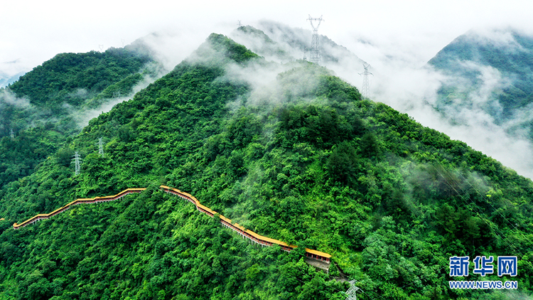 航拍：秦嶺“綠都”寧陜 天高雲逸山青水碧