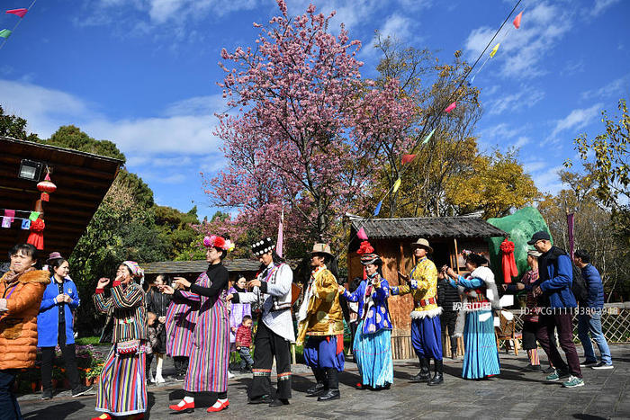 图片默认标题_fororder_独龙族民众欢度卡雀哇节 游客体验传统文化