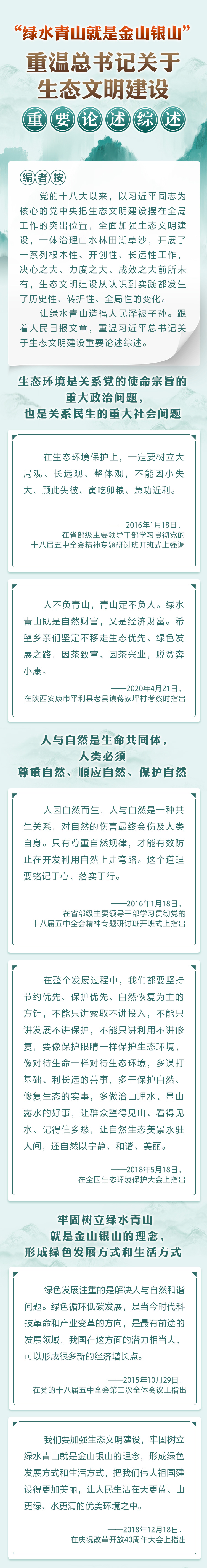 绿水青山就是金山银山重温习近平总书记关于生态文明建设重要论述综述