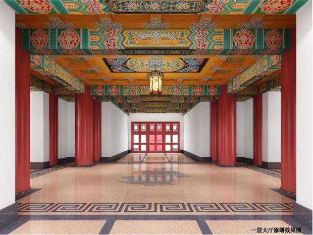 仿古宫殿设计的绿瓦大楼今年将与上海市民见面