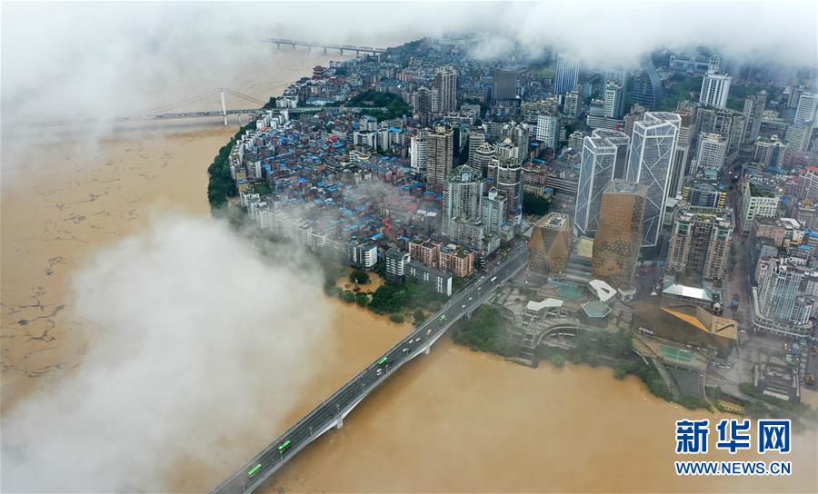 廣西柳州：柳江出現超警戒水位