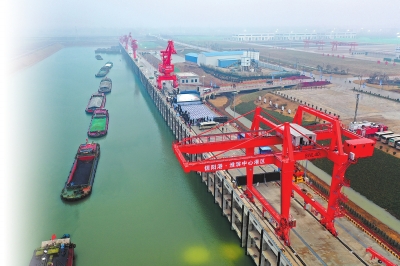 河南最大綜合性單體港口——信陽港·淮濱中心港區開航