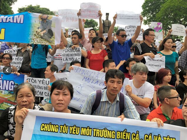 日媒：越南各地抗議台灣工廠 稱其惡意排污致魚類死亡(圖)