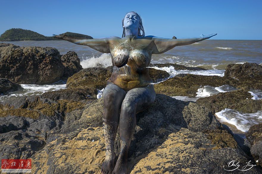 天人合一:在大自然中"隐身"的人体彩绘