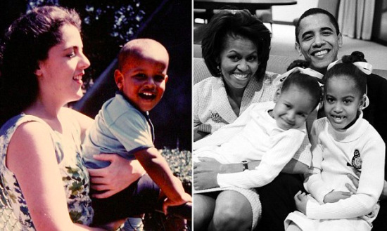 奥巴马在母亲节感谢母亲和妻子 晒童年旧照(图)