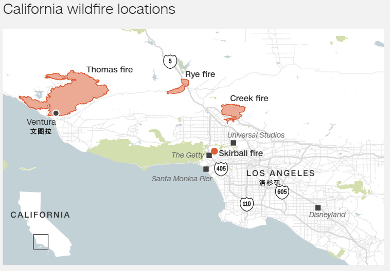着火地点位于文图拉县，洛杉矶西北大约40公里处_fororder_QQ图片20171208104711 拷贝