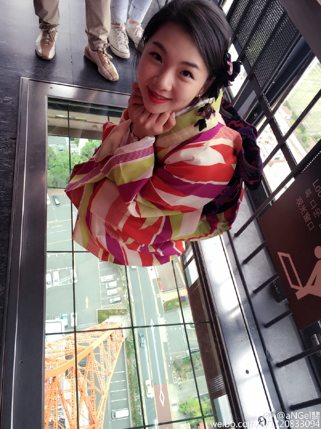 孙祥妻子东京游玩 穿和服美翻了