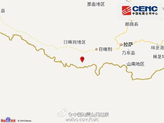西藏日喀则两县发生4次地震 未造成人员伤亡