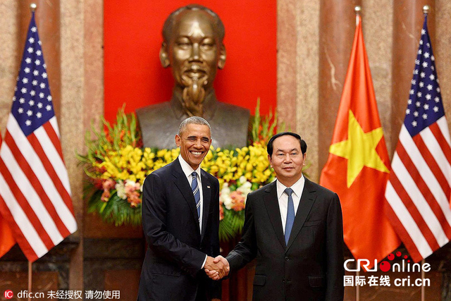 奥巴马与越南国家主席陈大光举行会晤(高清组图)