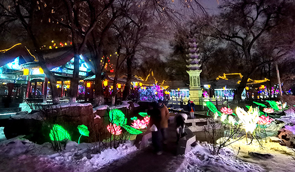 自贡彩灯新春送福系列|乌鲁木齐市民热捧自贡彩灯_fororder_4灯展现场（供图-自贡市文广旅局）