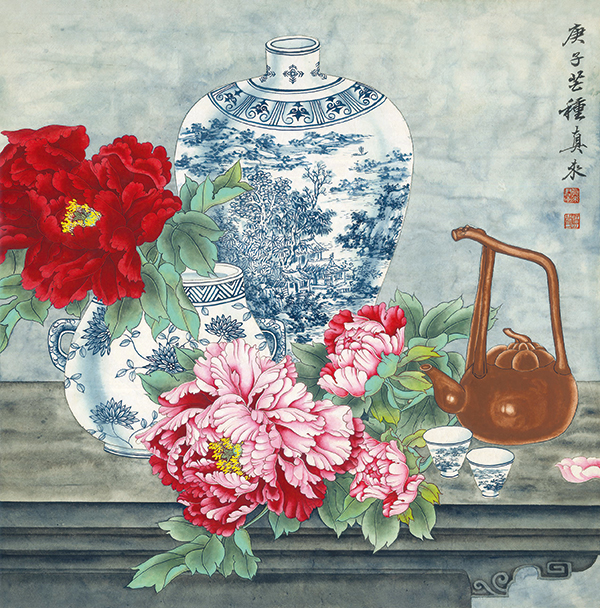 图片默认标题_fororder_胡真来画作《青花瓷》-受访者供图